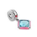 Lauren G. Adams Gabriella Aquamarine Square Cubic Zirconium Charm W/ Silver Bead